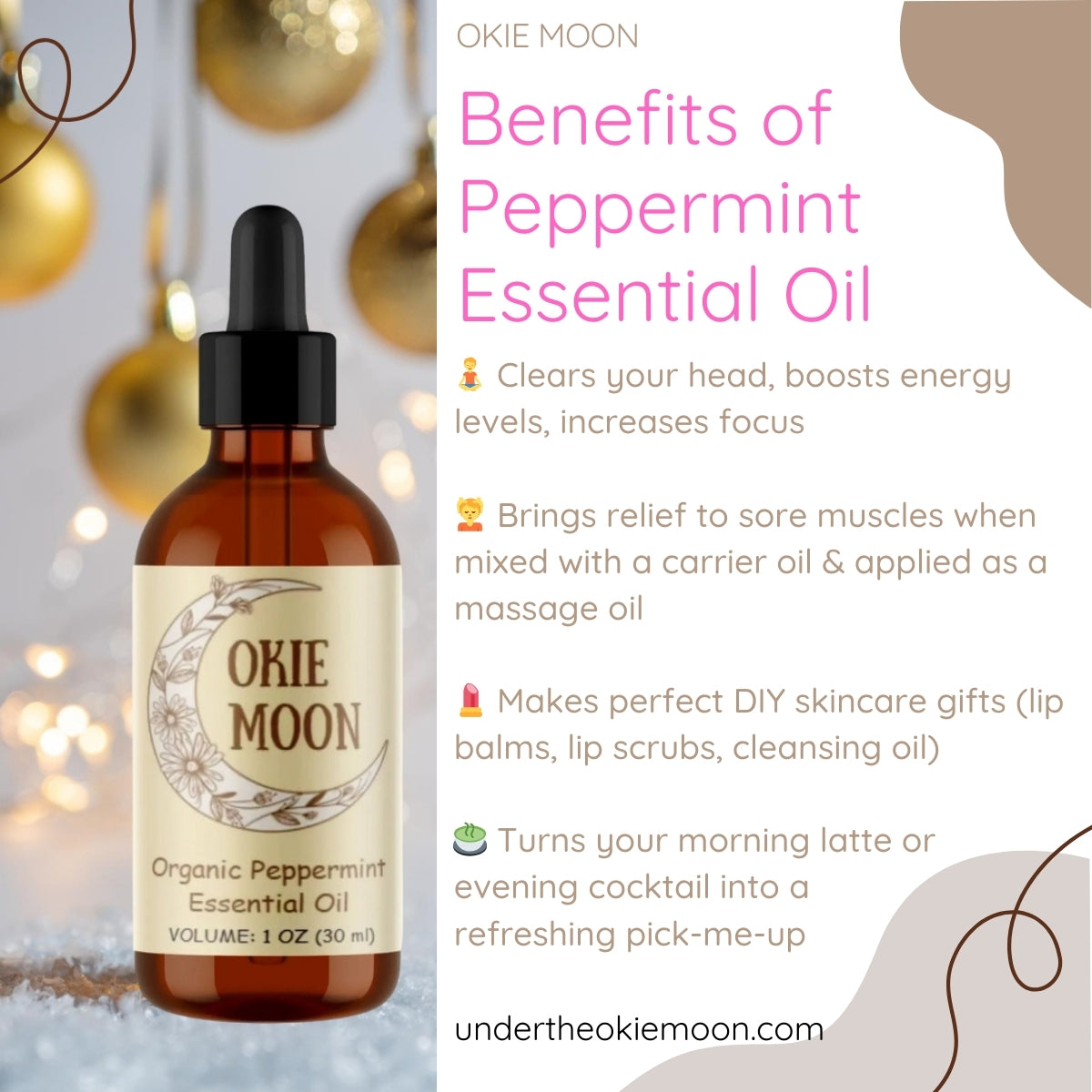 Organic Peppermint Essential Oil, Pure Steam Distilled, Therapeutic Grade, Food Grade